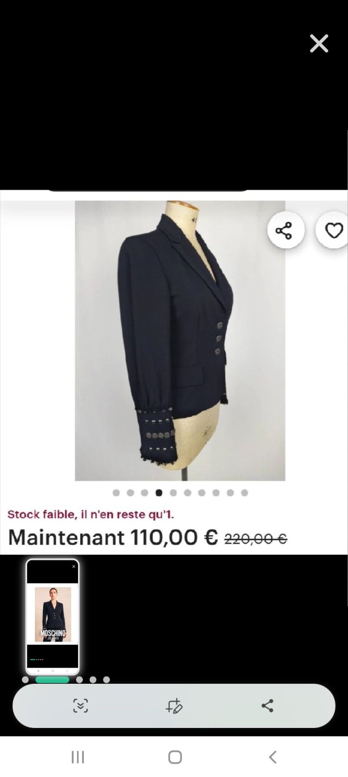 A7la Blazer moschino original authentique et rare to9teel