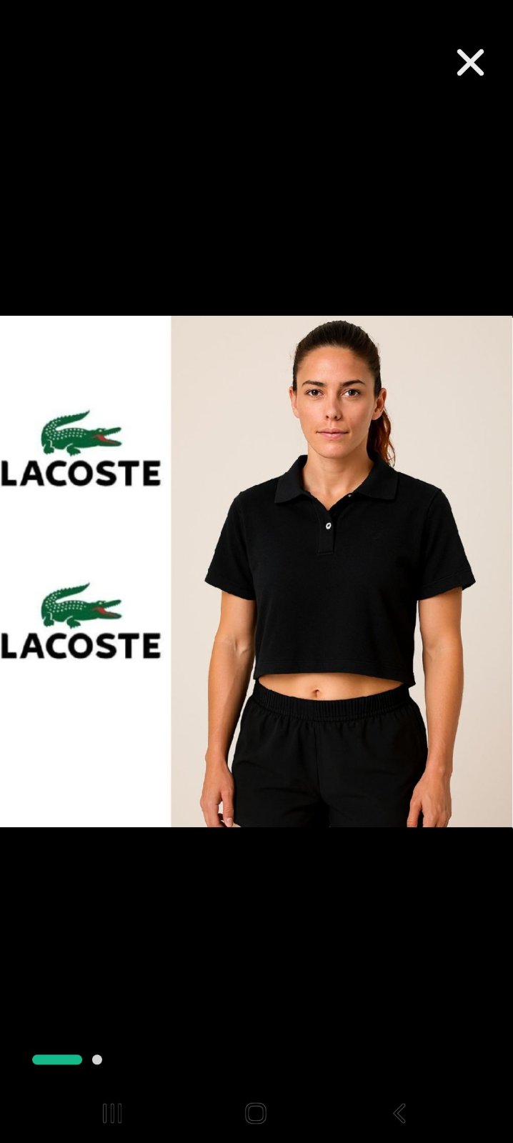 Top lacoste original noir magnifique 