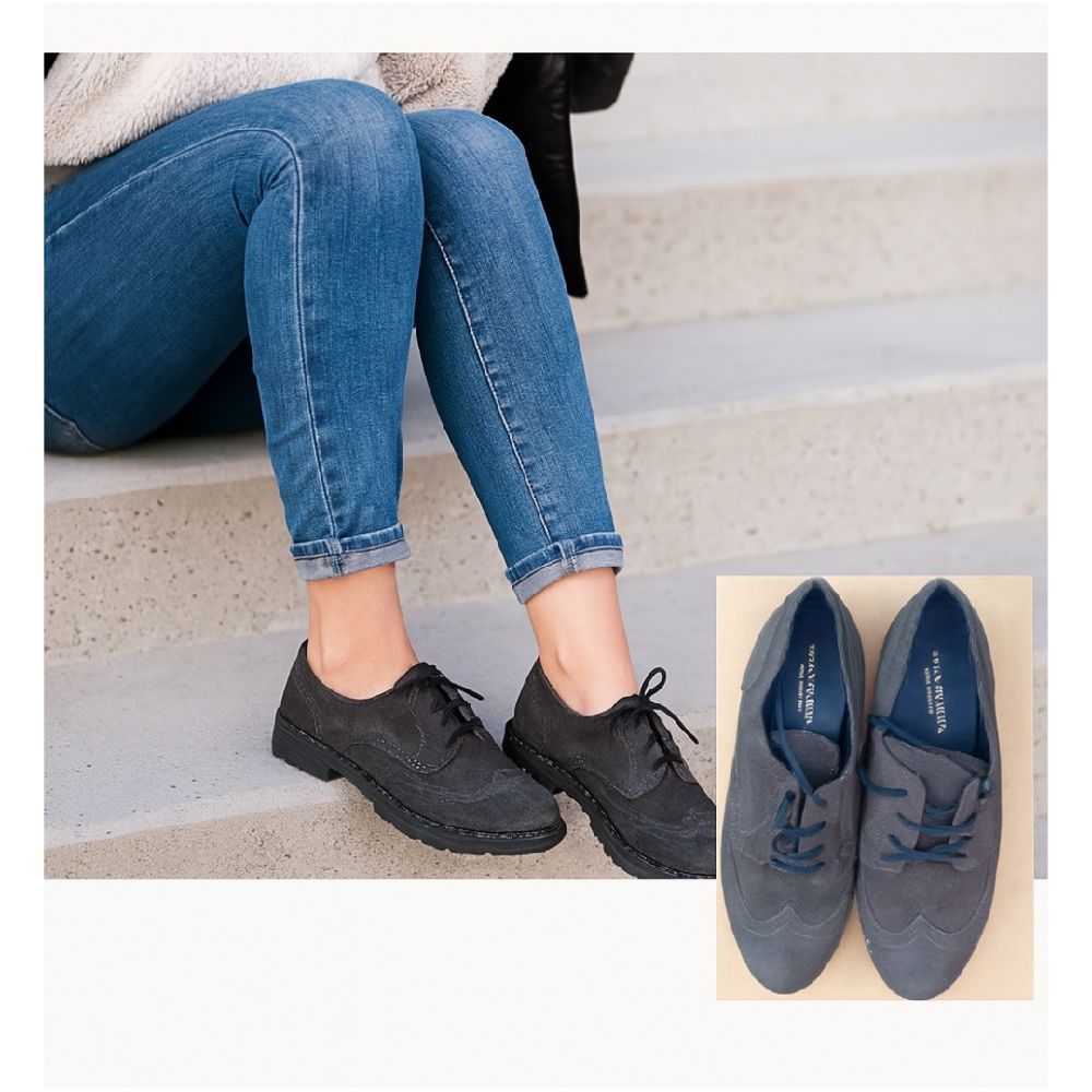Chaussures italiennes en daim pour femme 
