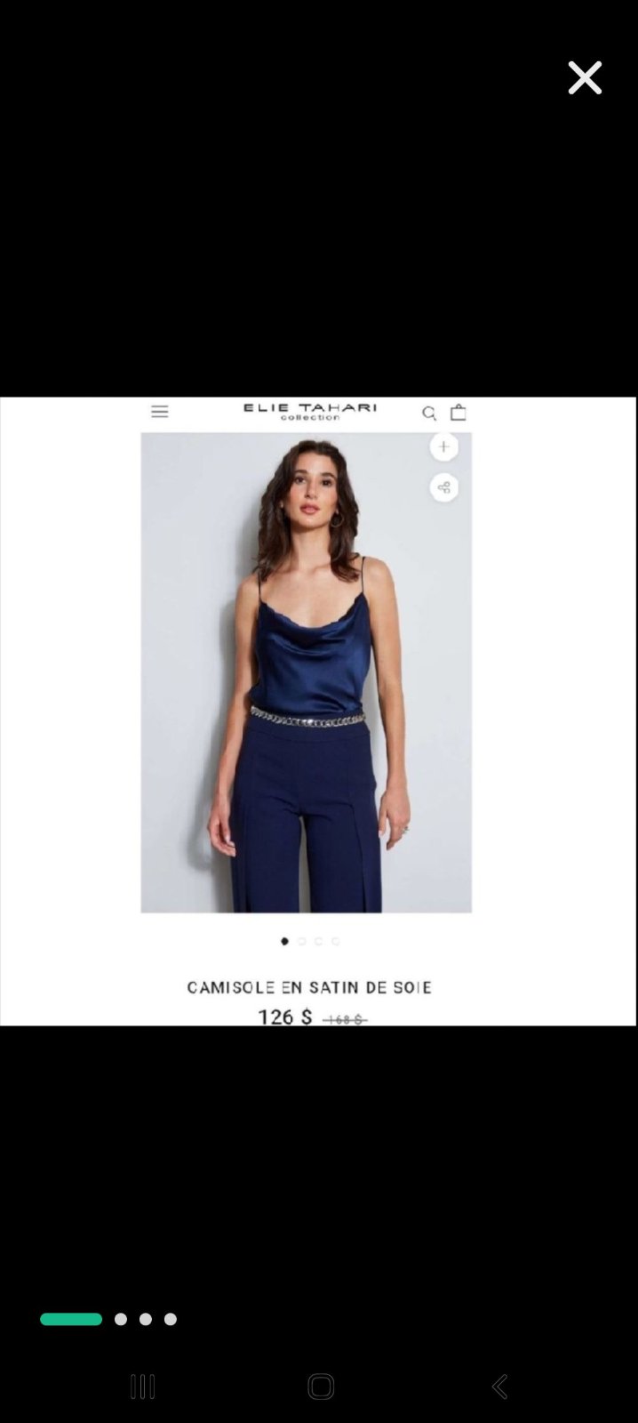 Pièce rare Elie tahari bleu marine en satin de soie