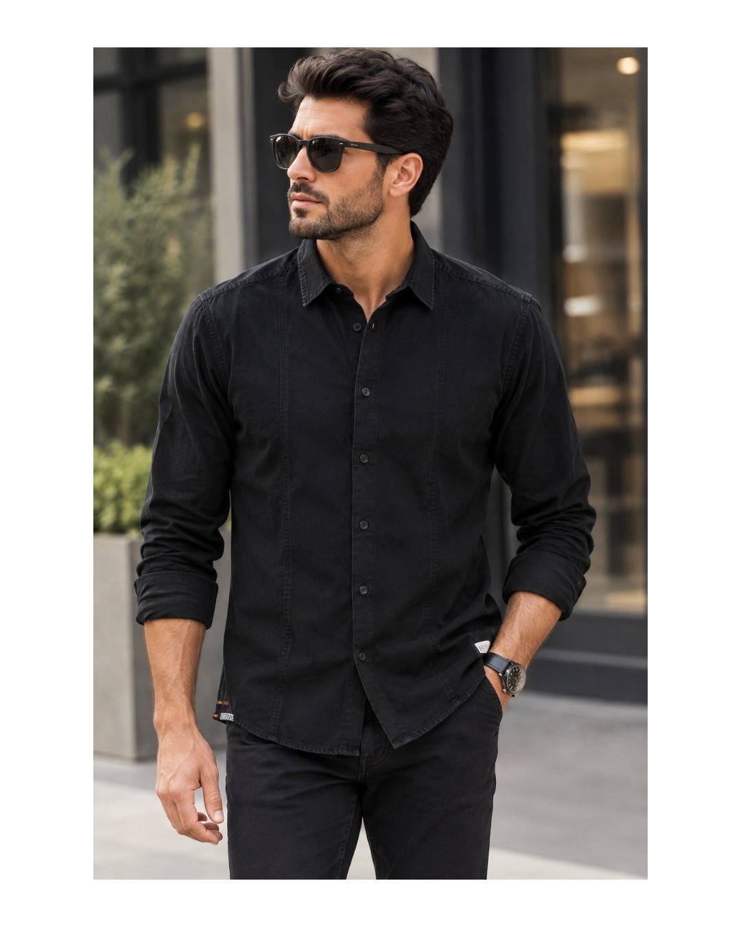 Chemise Boss orange slim fit noir