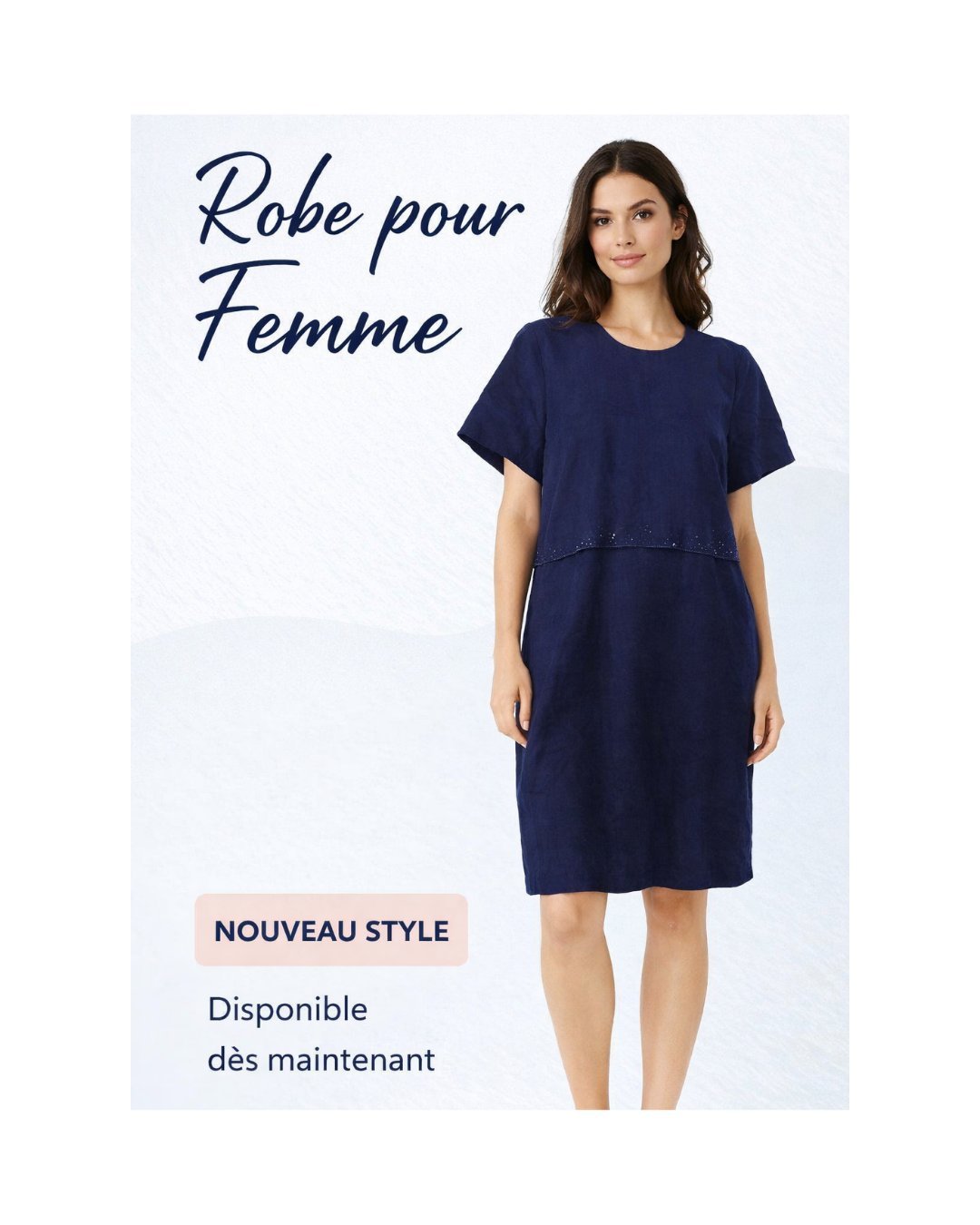 Belle robe 9amraya bleu marine 