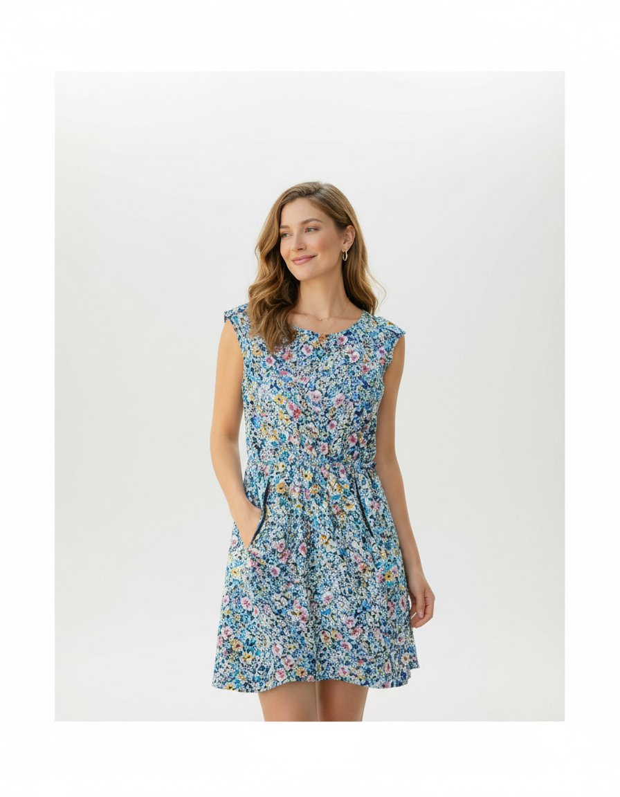 Belle Robe fleurie esprit avec poches trés originale 