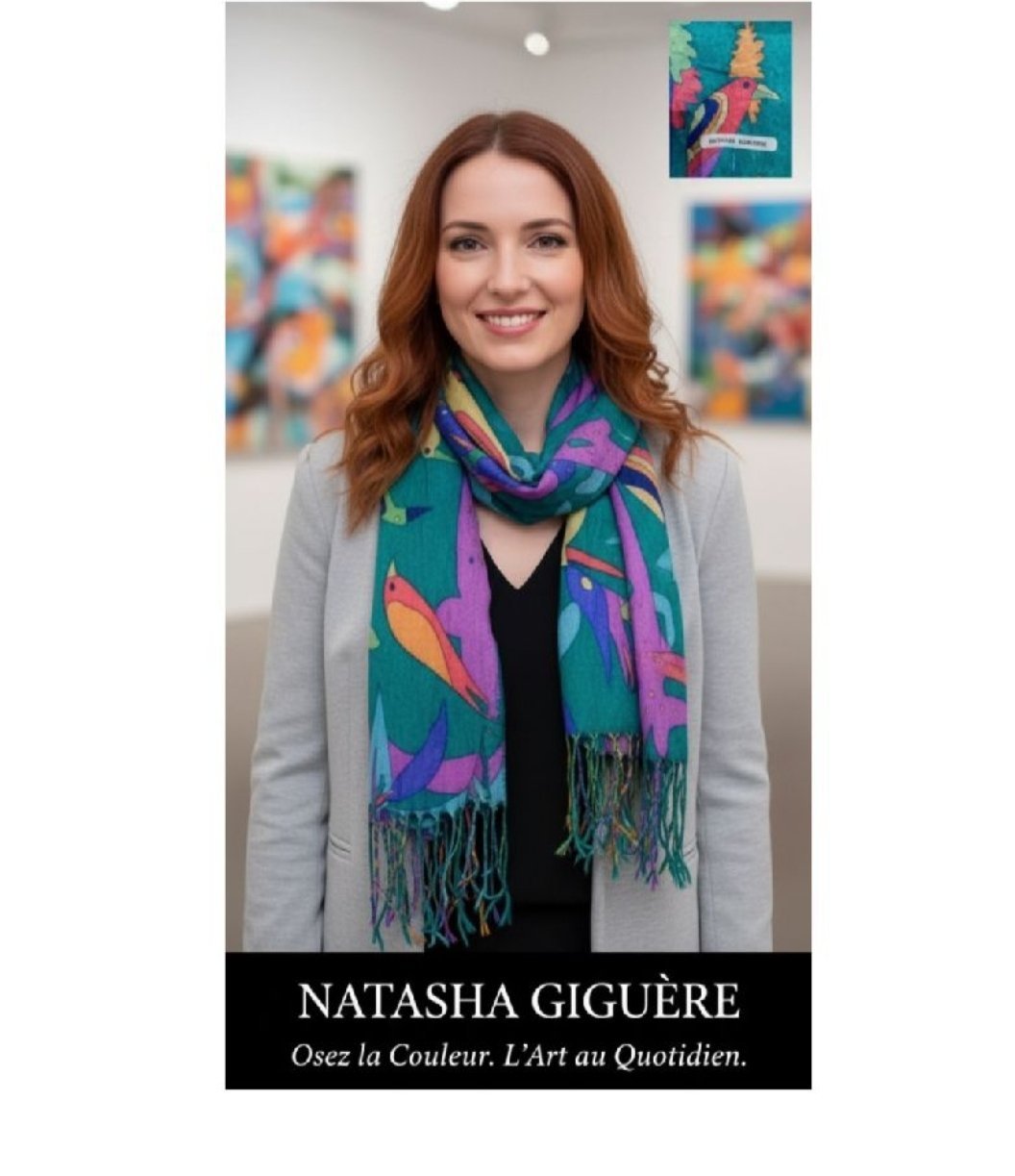  Echarpe magnifique original rare signé par natasha giguère