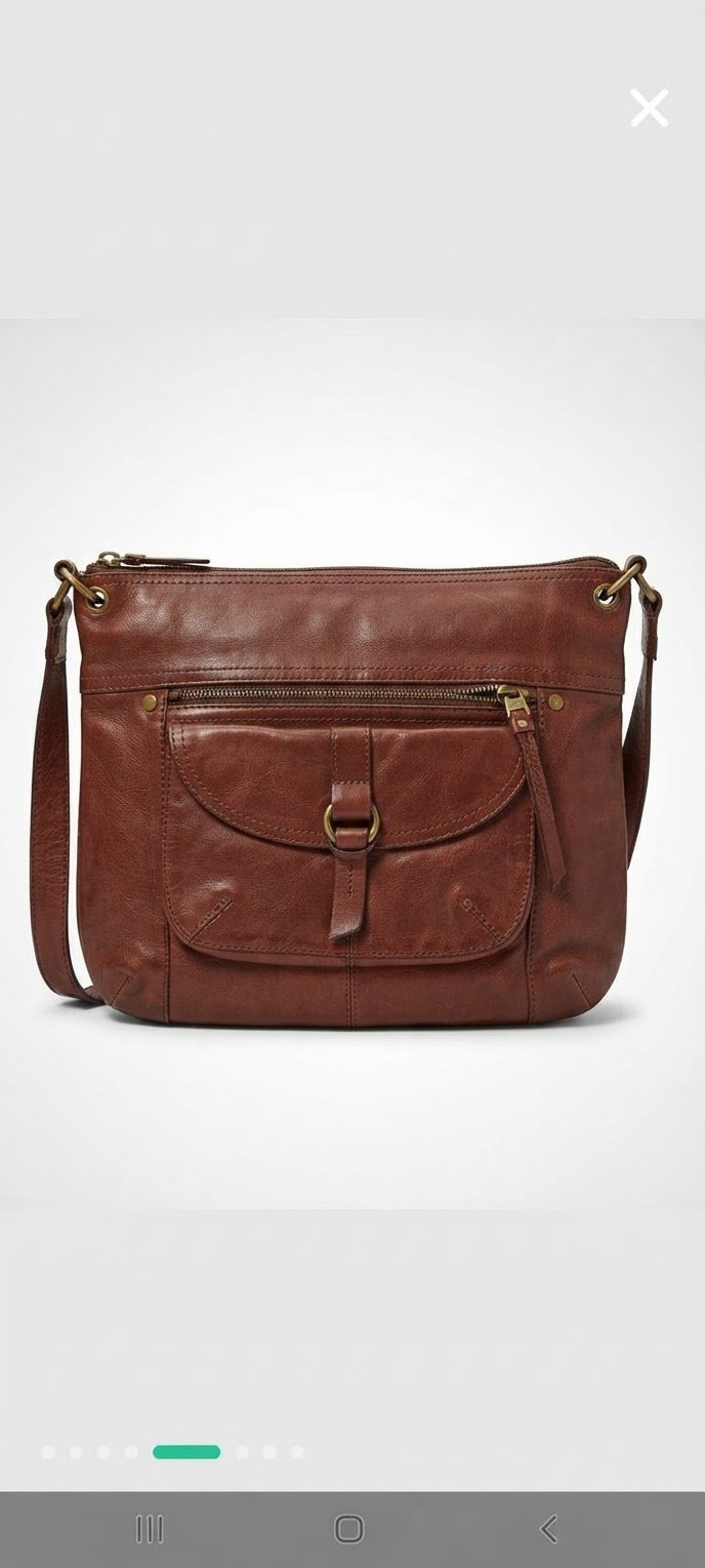 Offre exclusive sac a bandoulière fossil marron cuir véritable  original et authentique pièce rare