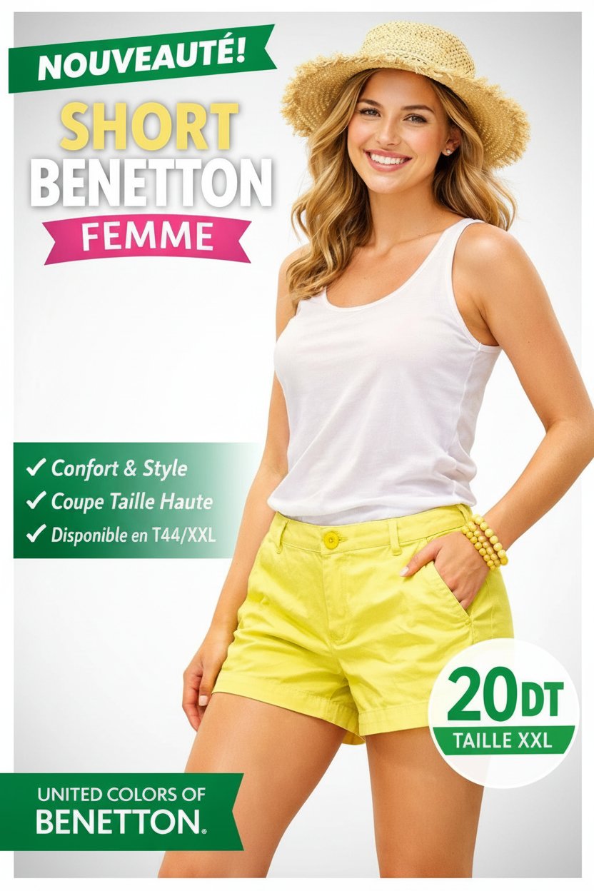 Short benetton femme taille 44