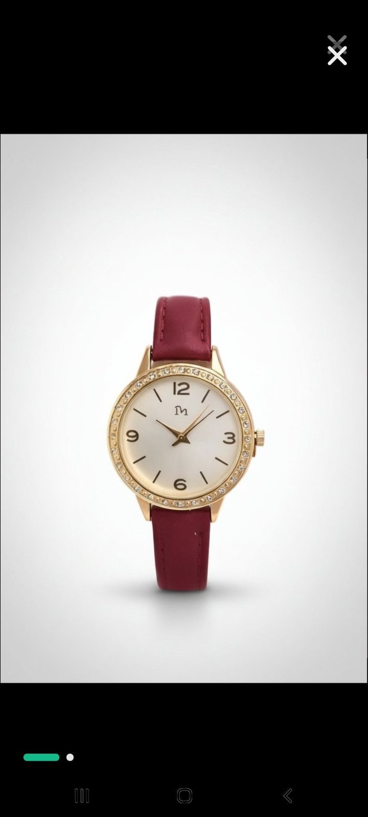 Belle montre pour femme avec strass ceinture cuir neuf dans son coffret importé 
