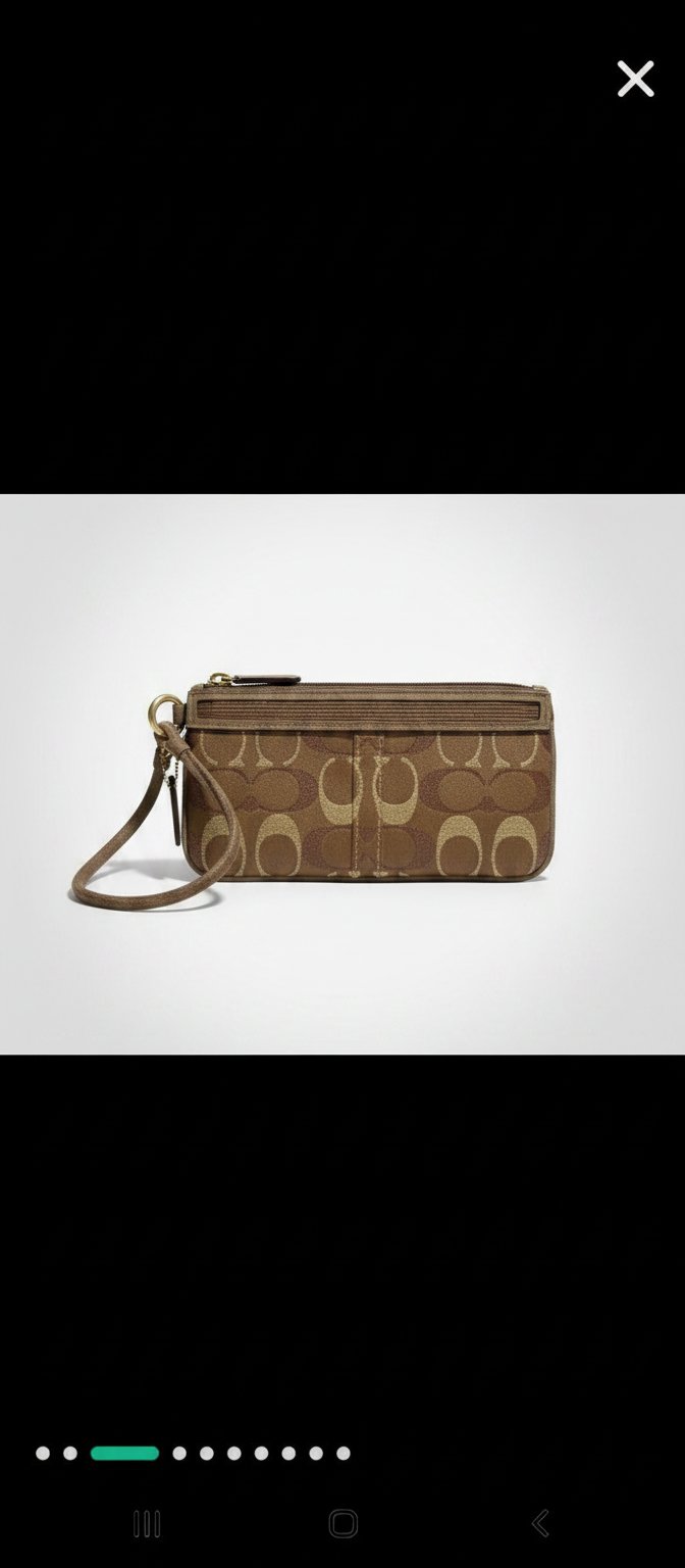 Pochette COACH en jacquard, bordure en daim et détails perlés rare