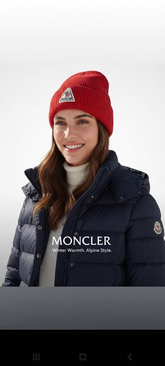 Bonnet Moncler rouge authentique rare