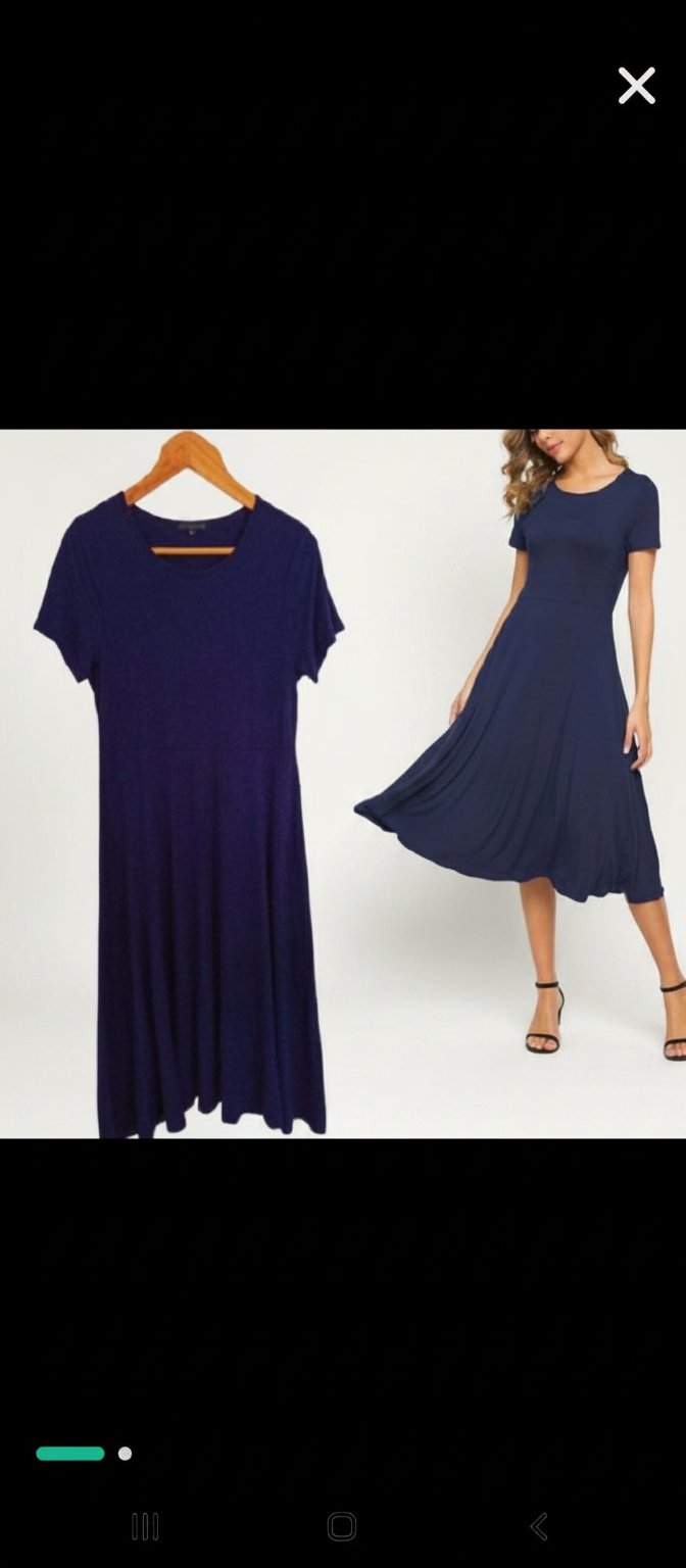 Robe bleue marine magnifique en coton