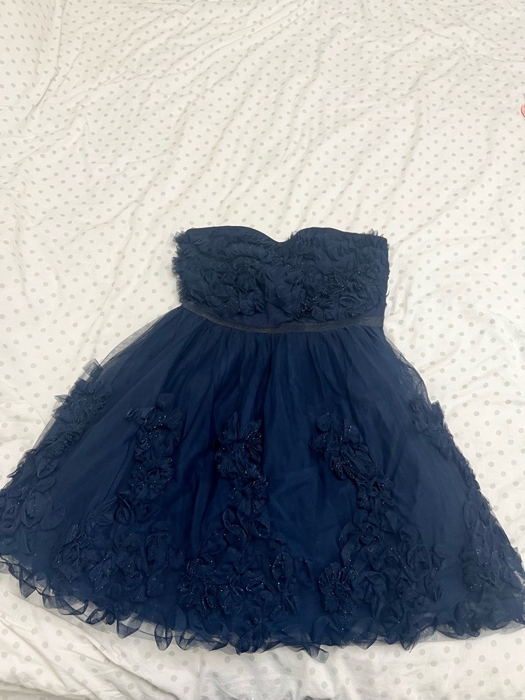 Robe soiree blue nuit bustier tulle nafnaf 