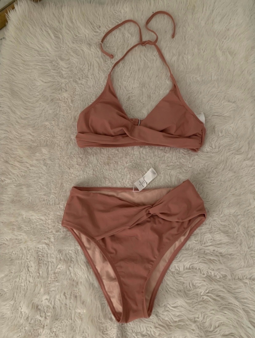 2 pièces rose poudré