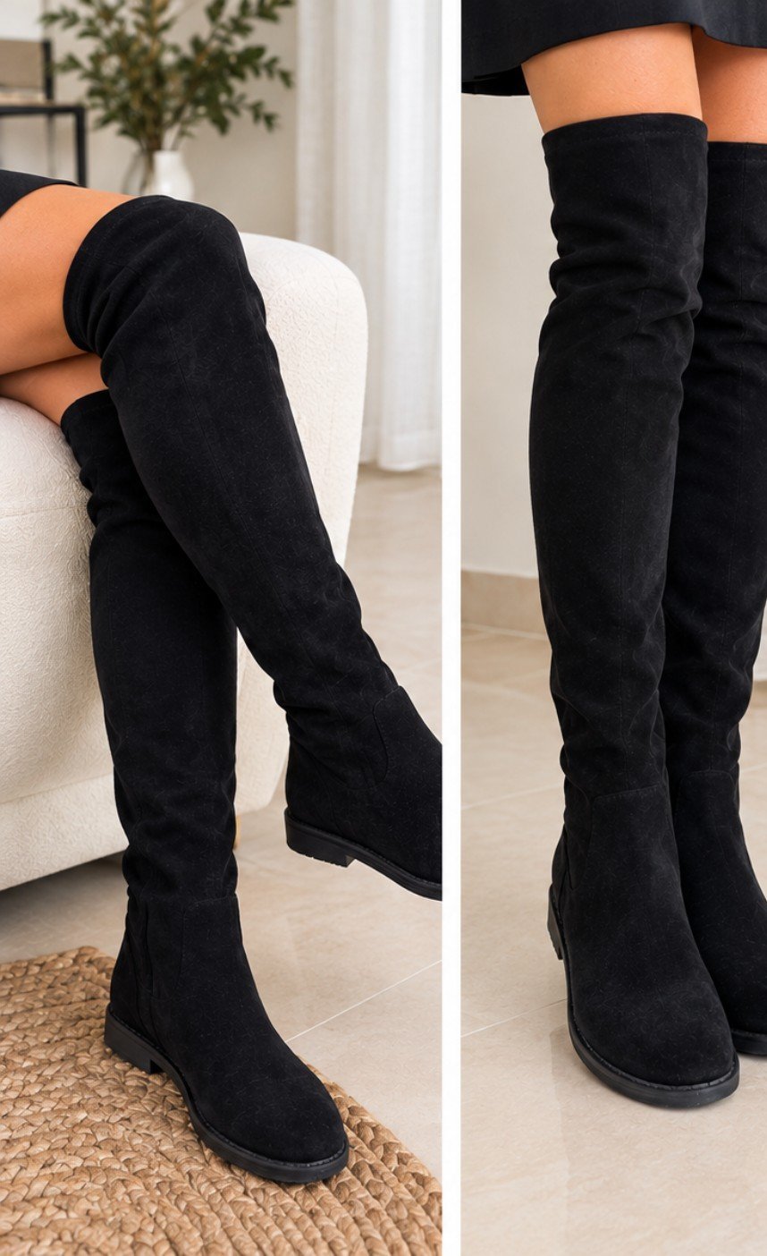 Bottes/ Cuissardes noir quasi-neuves 
