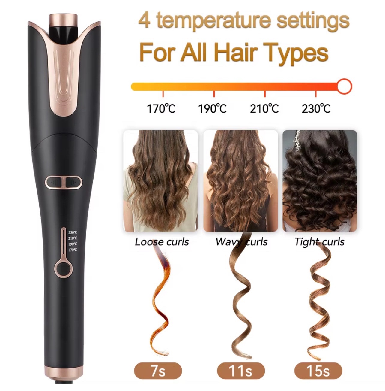 Boucleur a Cheveux, Fer a Boucler, Boucleur Automatique