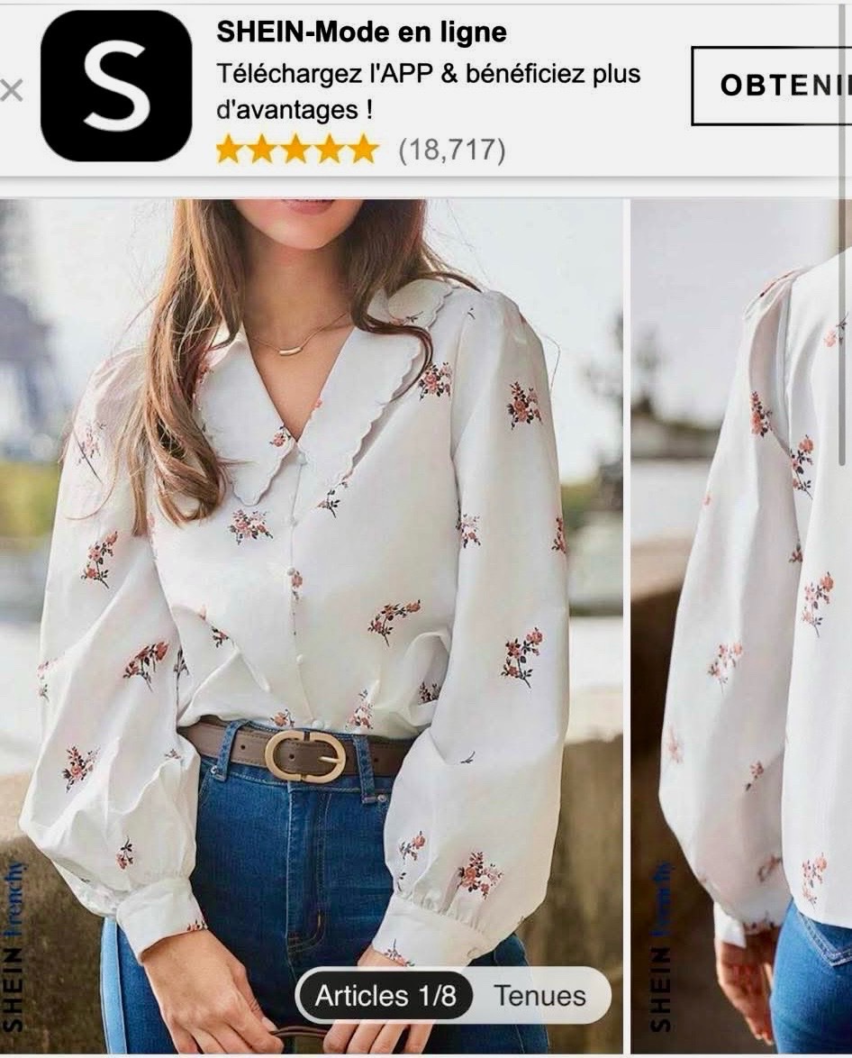Chemise femme de SHEIN avec motif floral.
