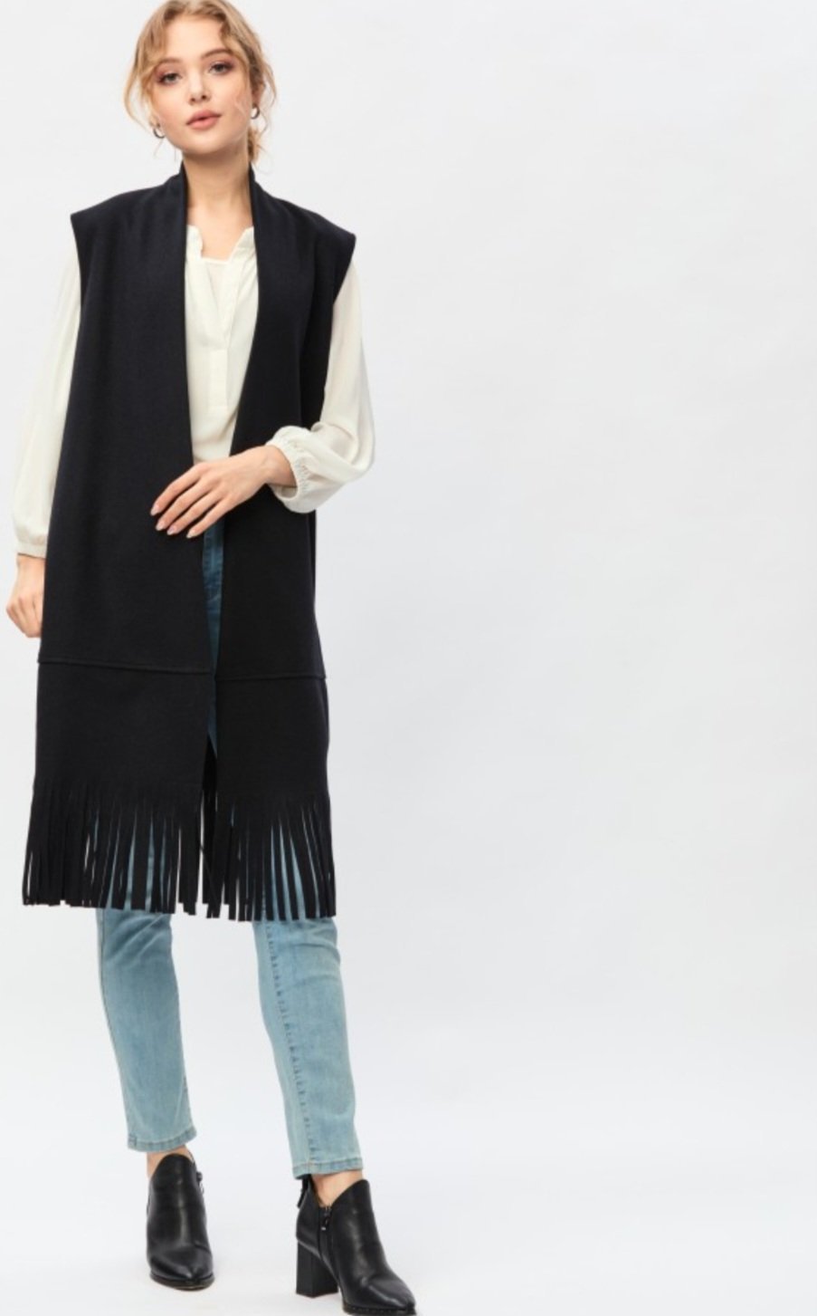 Gilet longue sans manche en Cashmere pour voilée et non voilée 