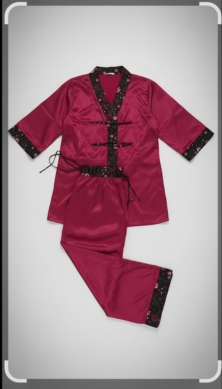 Pyjama : kimono + pantalon. Tlabess 42/44. avec élastique 