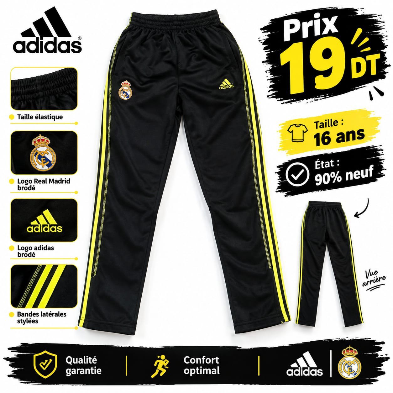Survêtement de real madrid adidas taille 16 ans