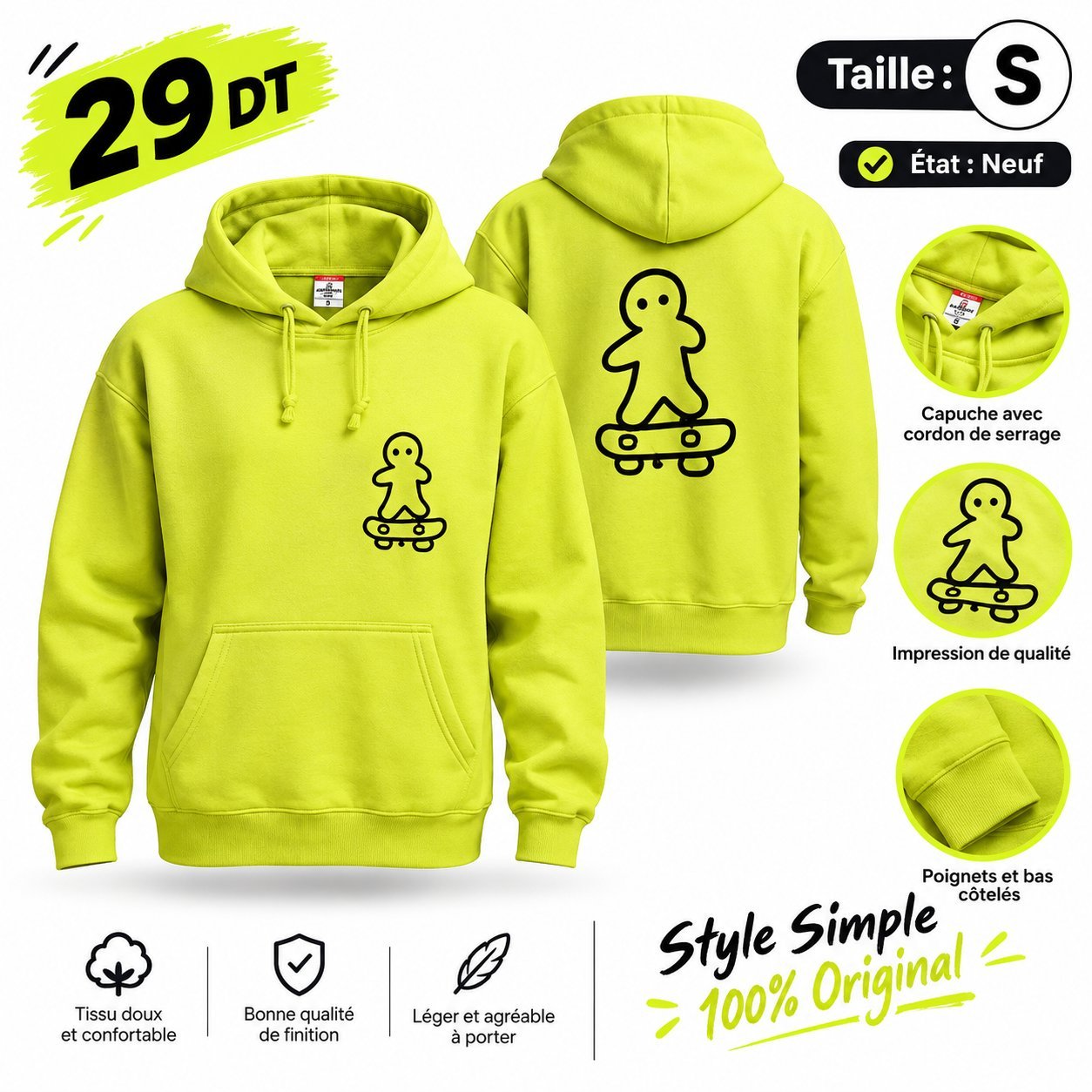 Capuche taille S