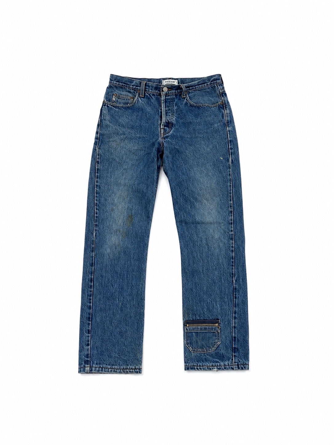 Vintage Y2K GUESS Jeans Utility Zip Pocket Straight Leg Denim
