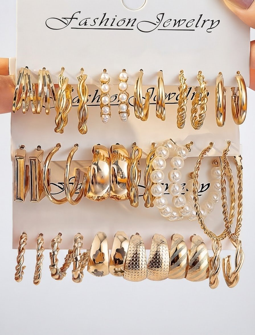 Boucles d'oreilles en métal pour femmes