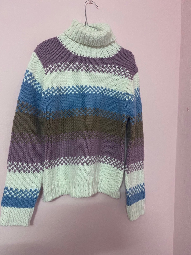 Lot: pullover en laine + gilet burgundy S