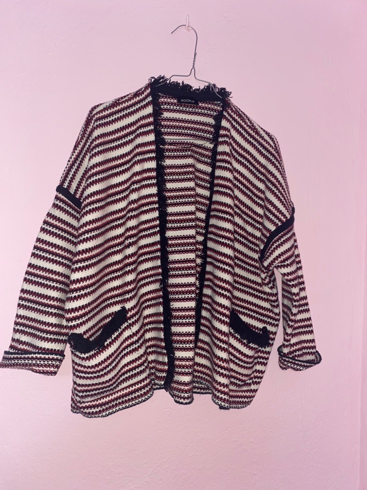 Gilet en laine burgundy noir blanc taille SM