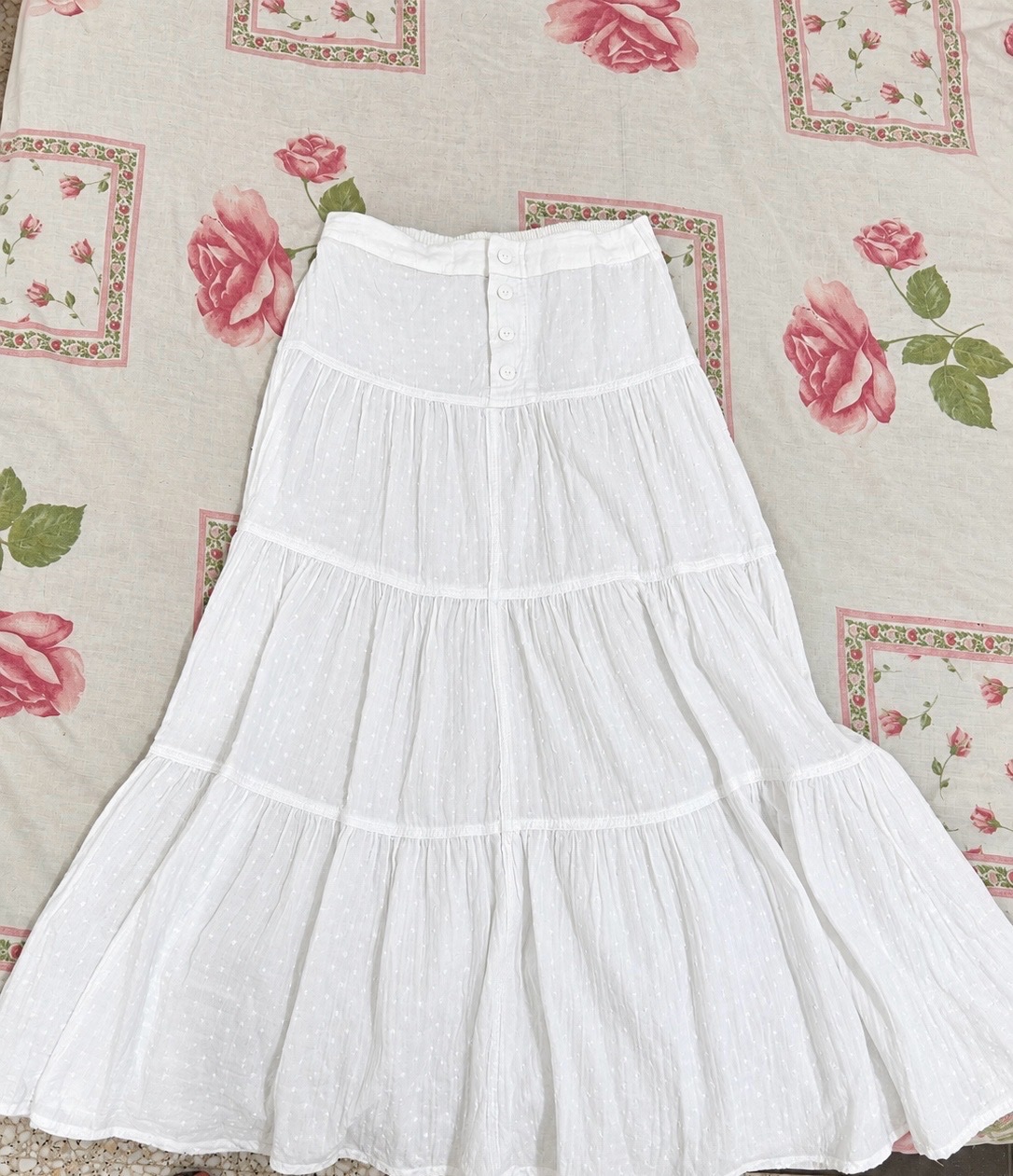 Jupe blanche longue plisse 