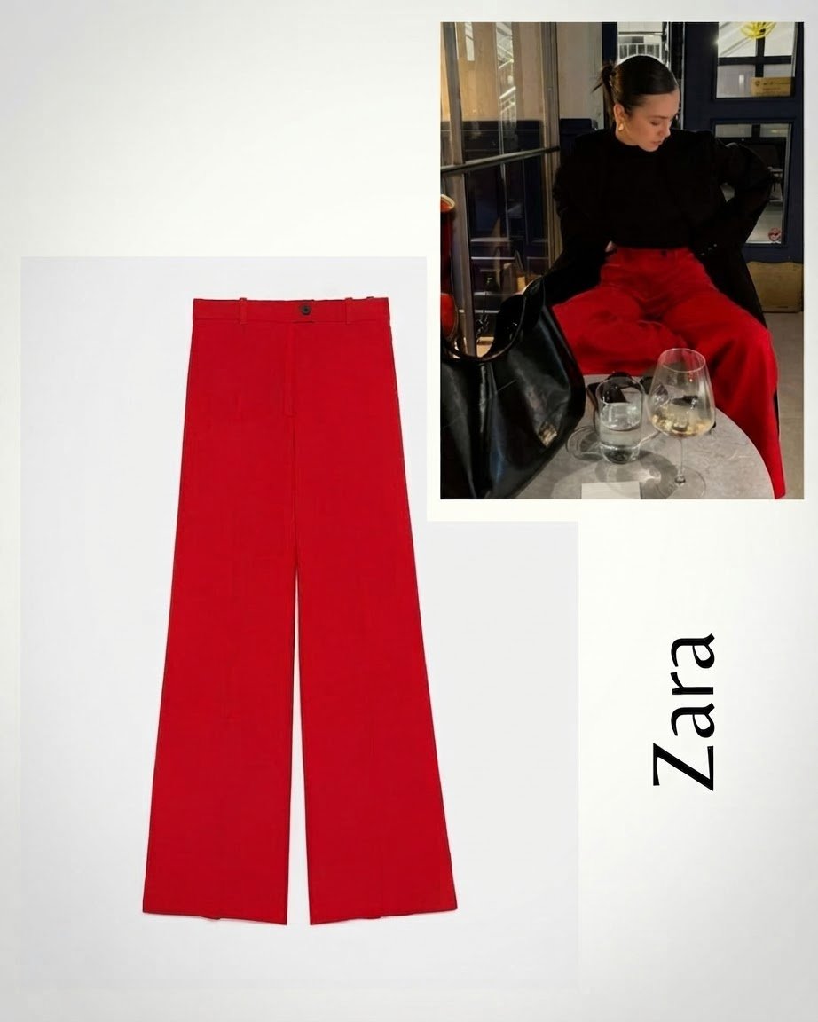 Pantalon Zara rouge 