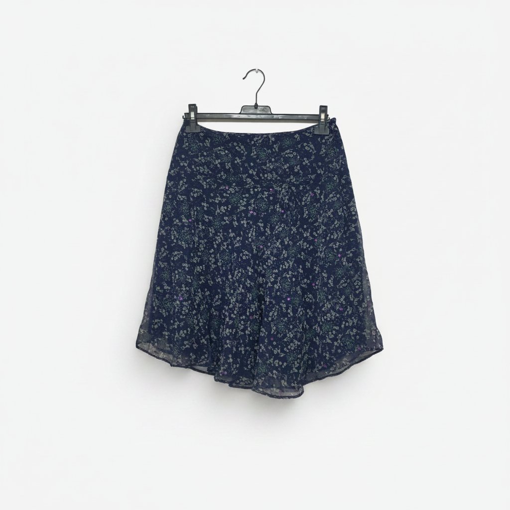 Jupe Yessica blue marine à motifs floraux délicats