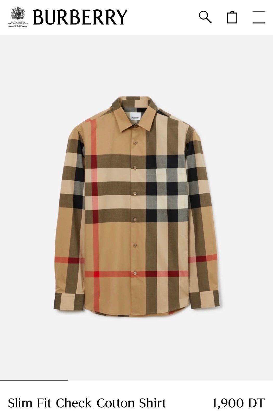 Chemise Burberry authentique