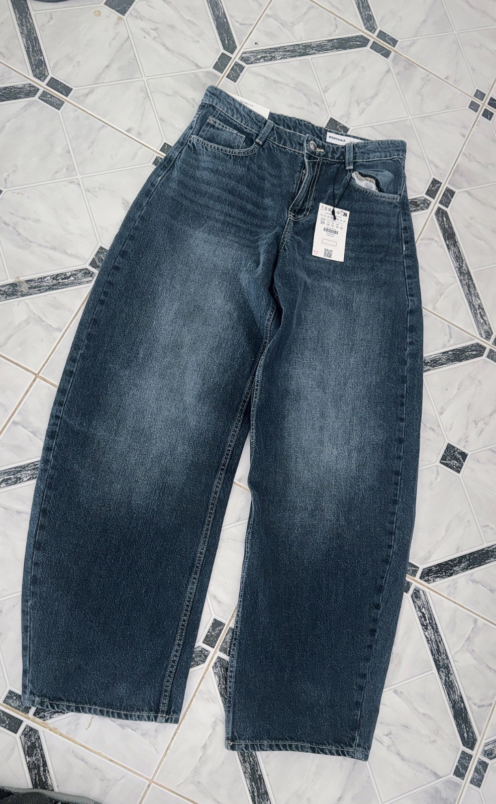 Pantalon bleu marine bershka 