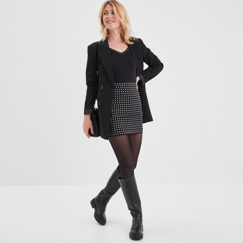 petite jupe noir en strass 