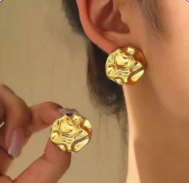 Boucle d'oreille Rond Martelée 