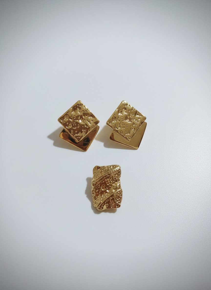 Boucle d'oreille et bague acier inoxydable 