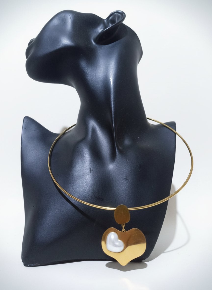 Choker Coeur blanc 