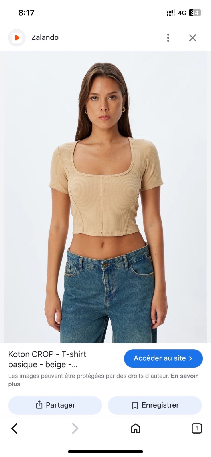 Crop top beige 