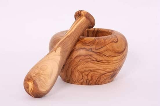 Mortier pilon bois d'olivier - Mahrass 14cm - Fait main El Jem