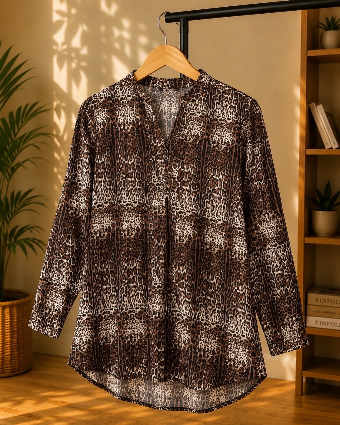 Tunique femme imprimé léopard – Taille 50