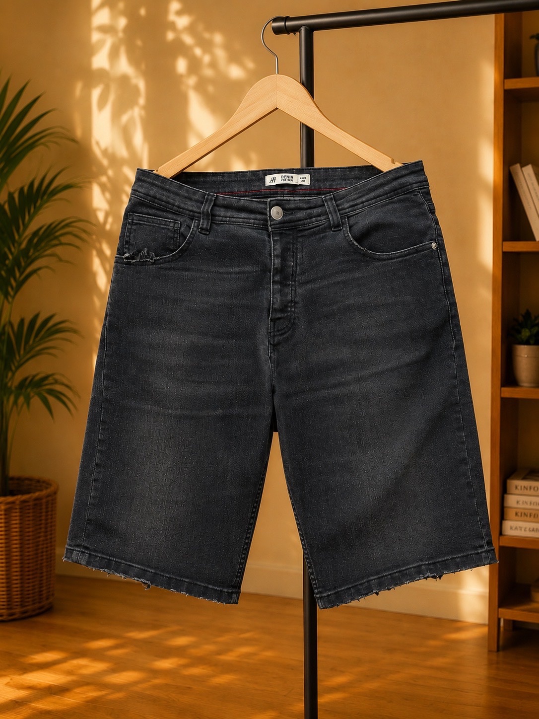 Bermuda en jean noir – Homme - Taille 48