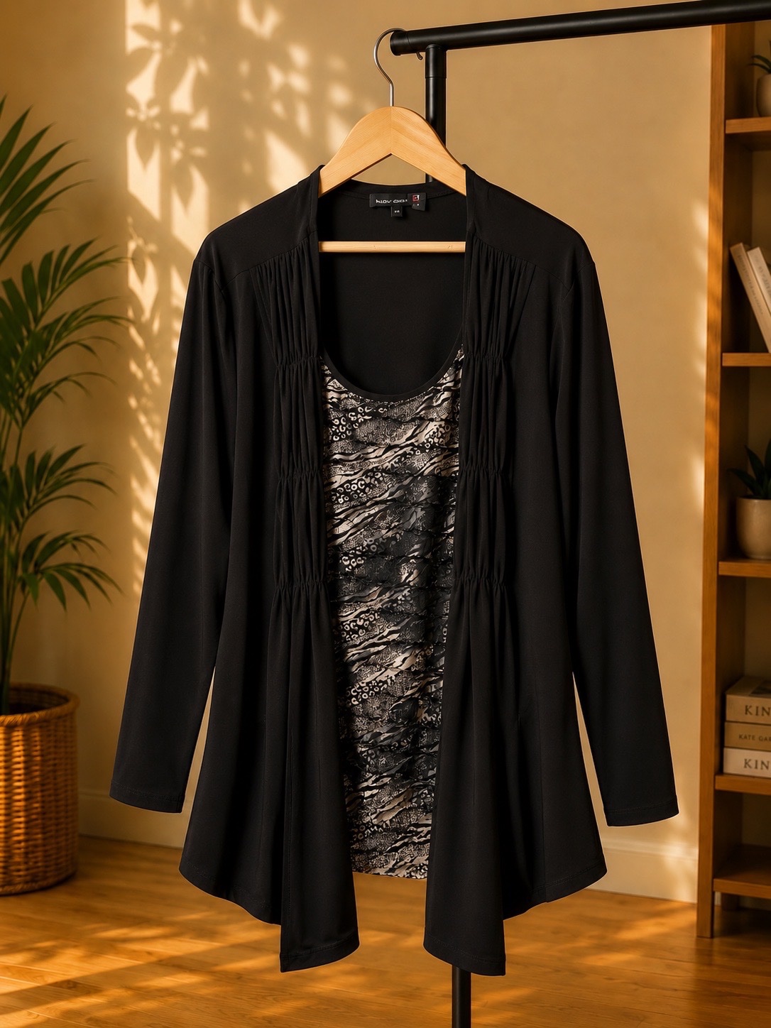 Tunique 2-en-1 noire – Taille 2X