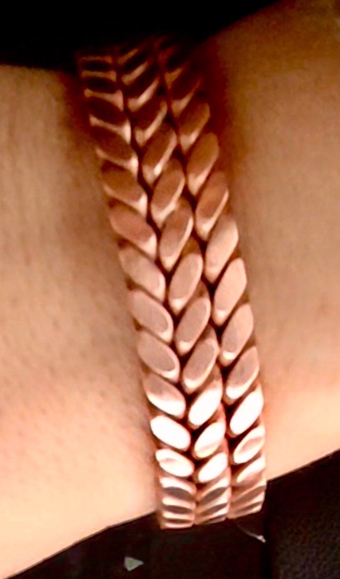 Bracelet en cuivre rouge torsadè 