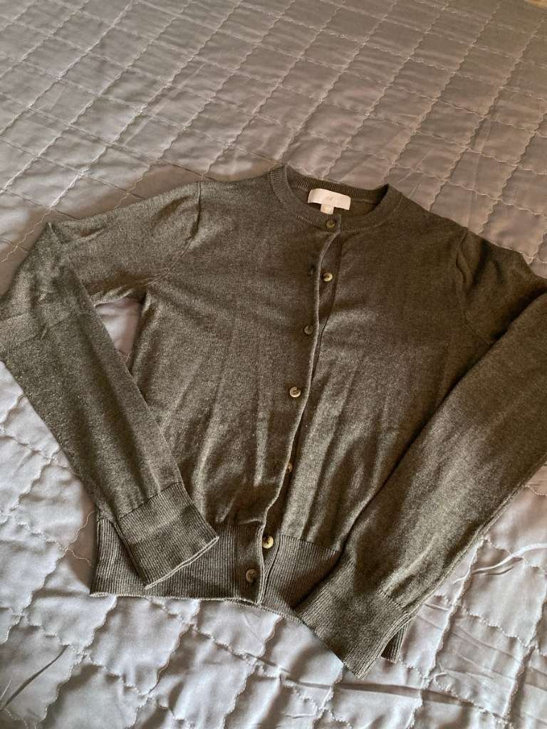 Cardigan Vert olive en maille fine H&M