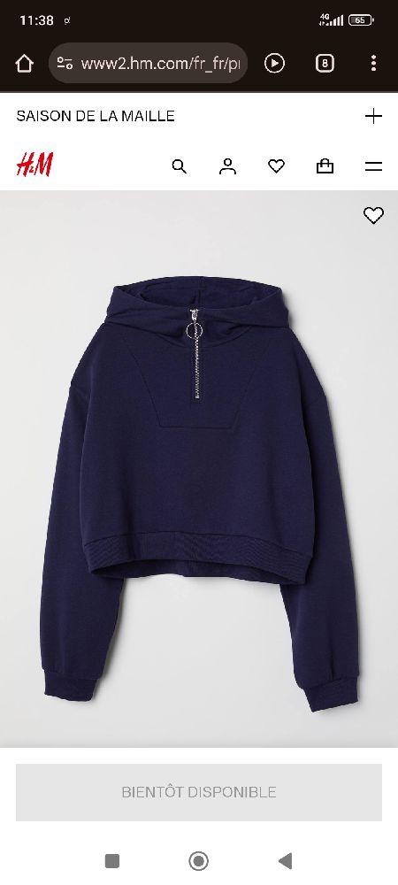 Sweat à capuche court H&M 