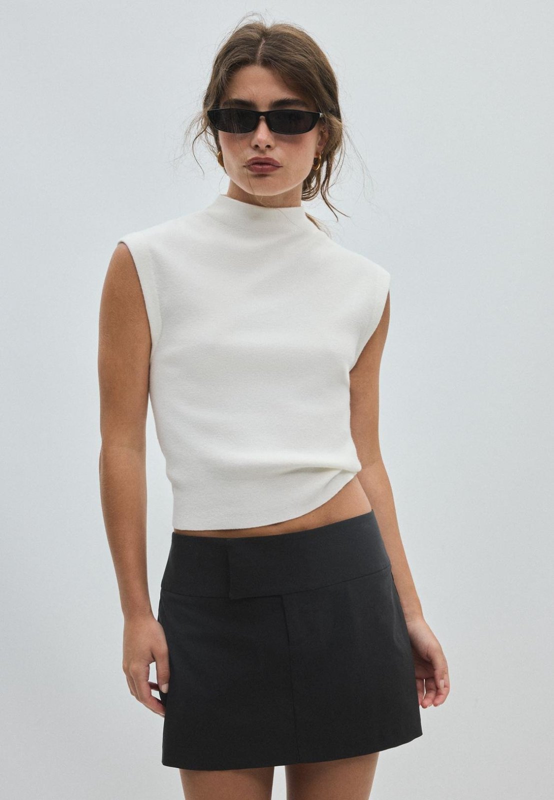 Top blanc en laine très élégant 