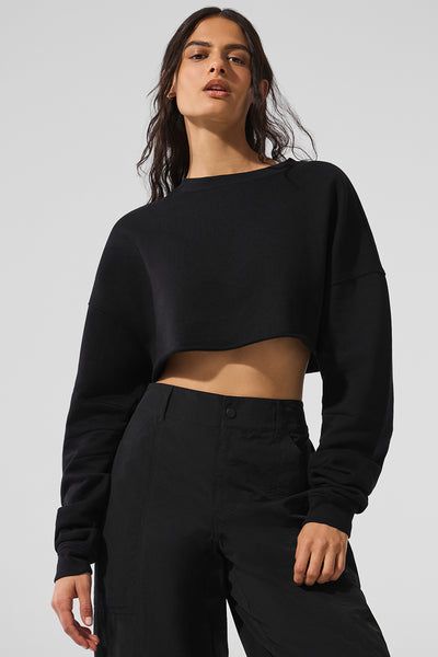 Extrême Cropped Pull-over noir