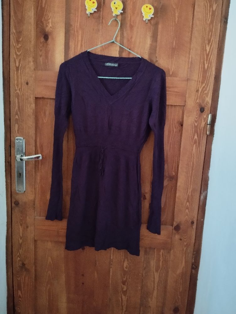 Robe en laine mauve taille M/L