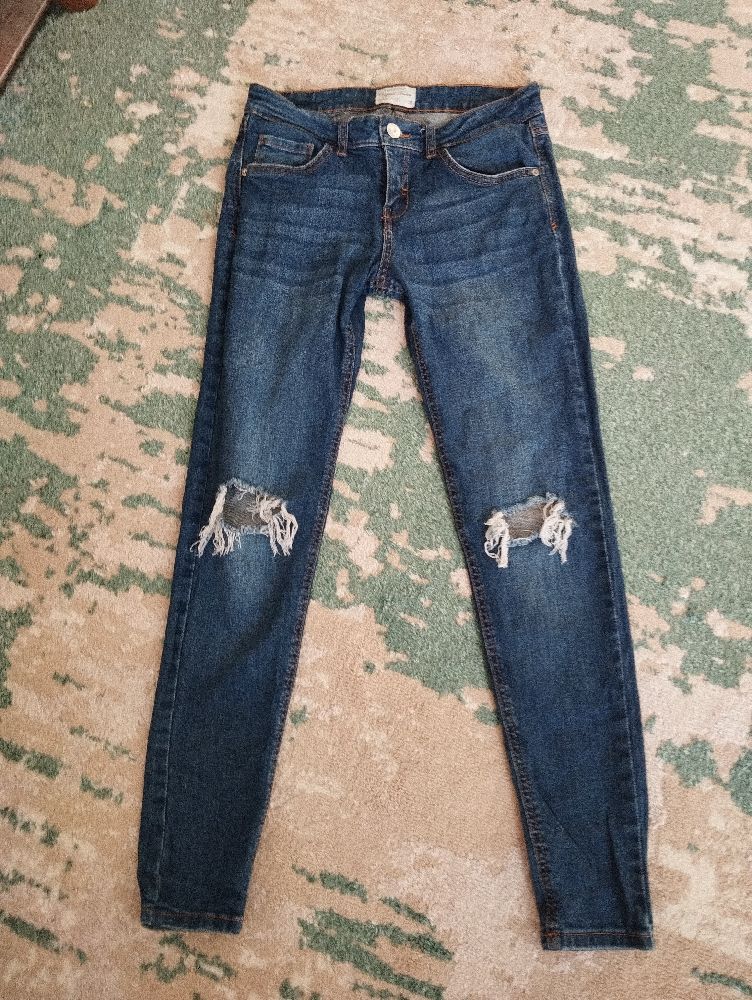 Mid Rise slim jeans bleu foncé 