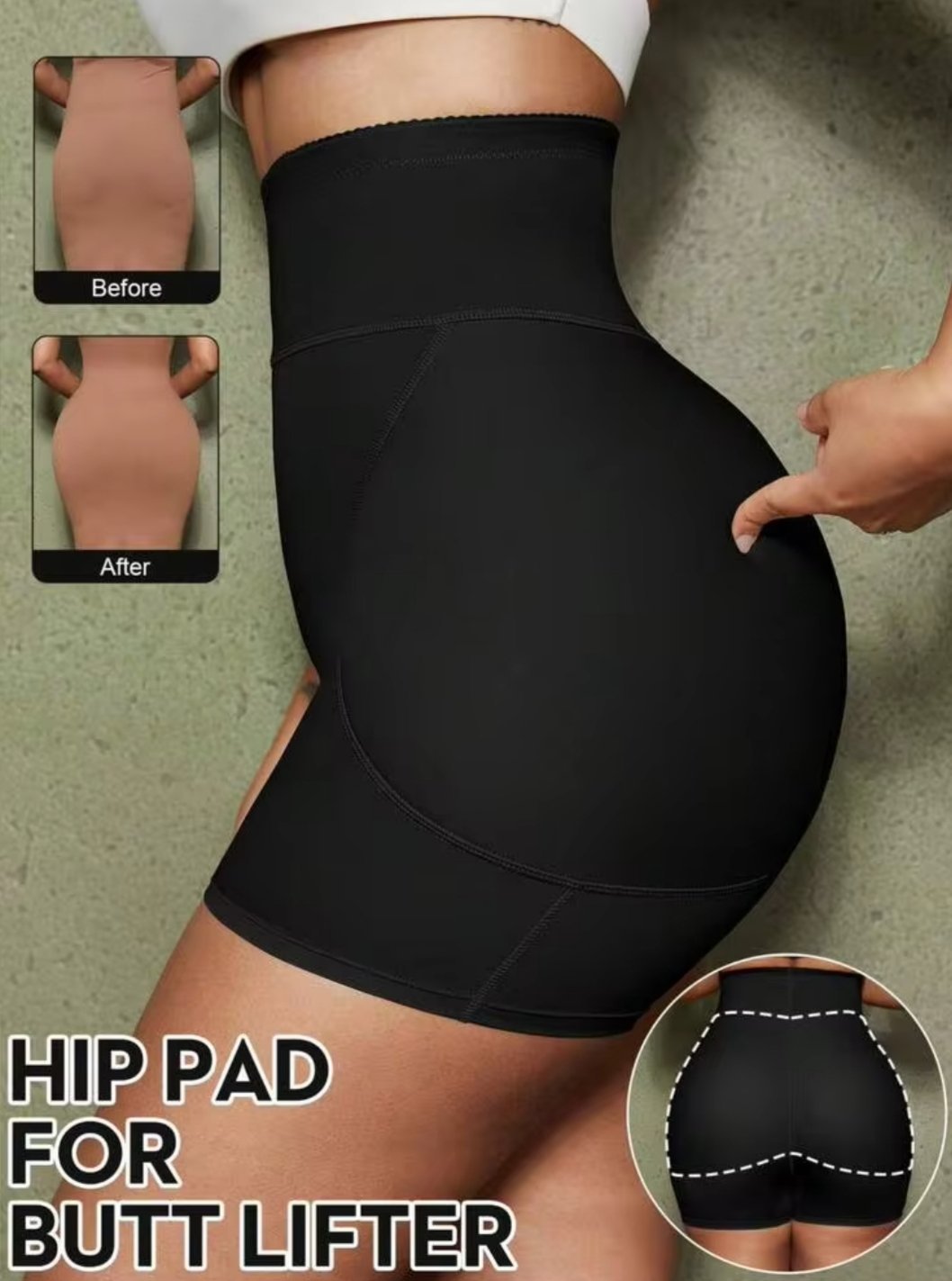 1 pièce Short gainant pour femme avec rembourrage de levée de fesses, gaine de taille haute, silhouette flatteuse
