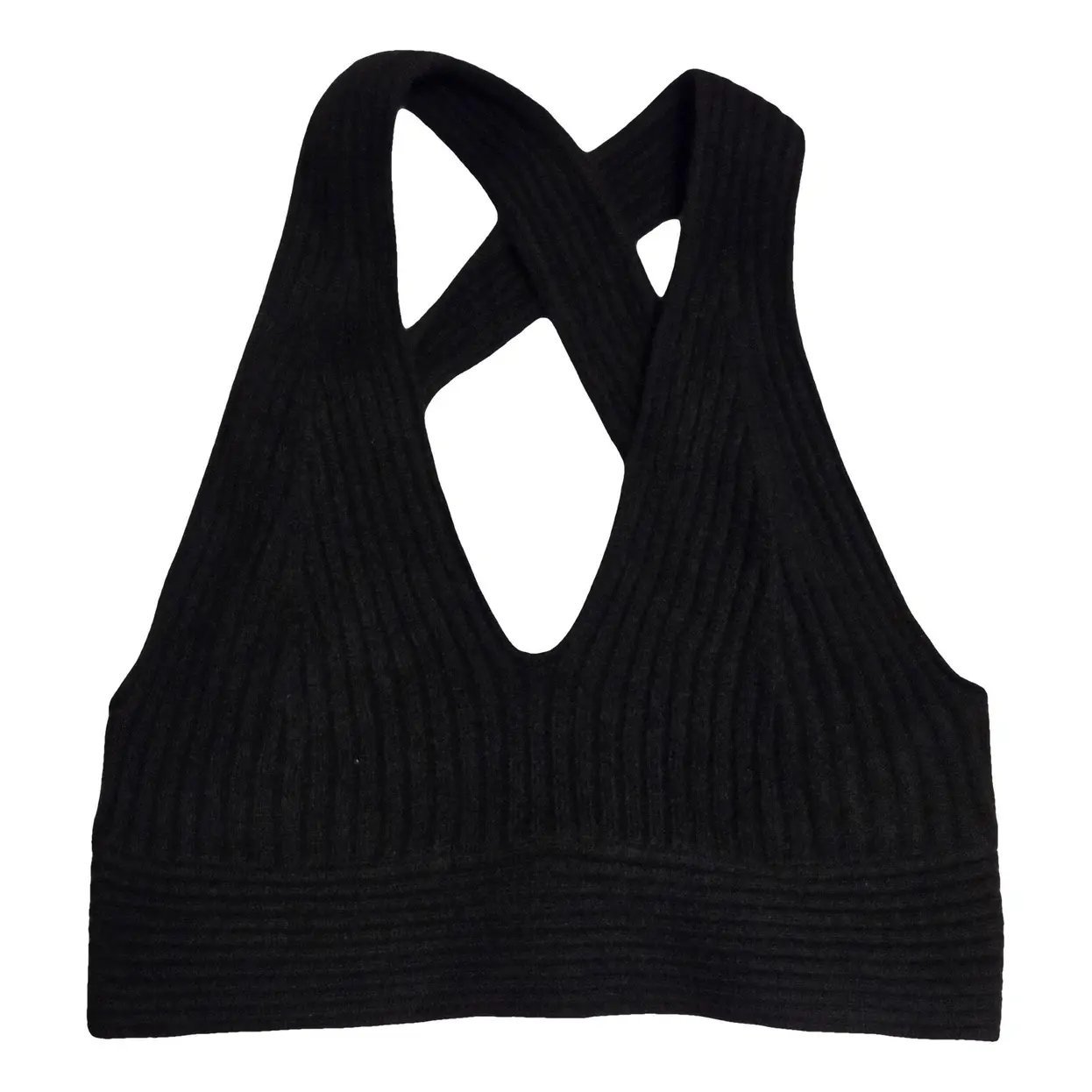 Haut débardeur de style halter avec des bretelles croisées dans le dos 